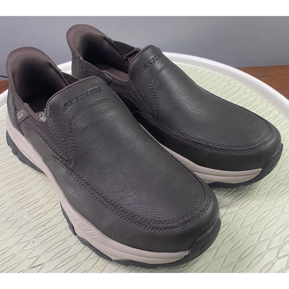 Skechers Men's Hands Free Swift Fit Izaiah Brown Loafer Dress Shoes NWB Sz 8